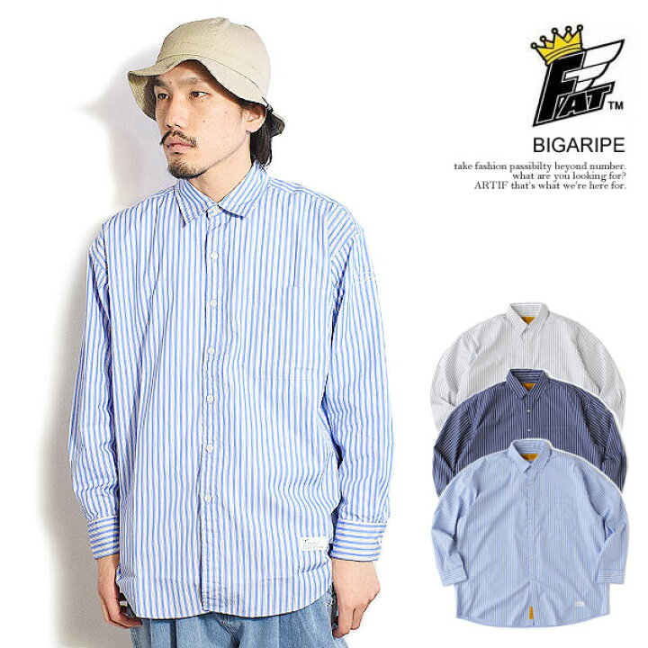 楽天市場】FAT エフエーティー BIGARIPE メンズ シャツ 長袖 