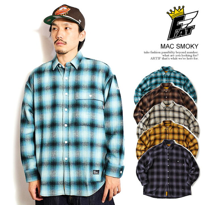 楽天市場】FAT エフエーティー MAC SMOKY メンズ シャツ ネルシャツ 