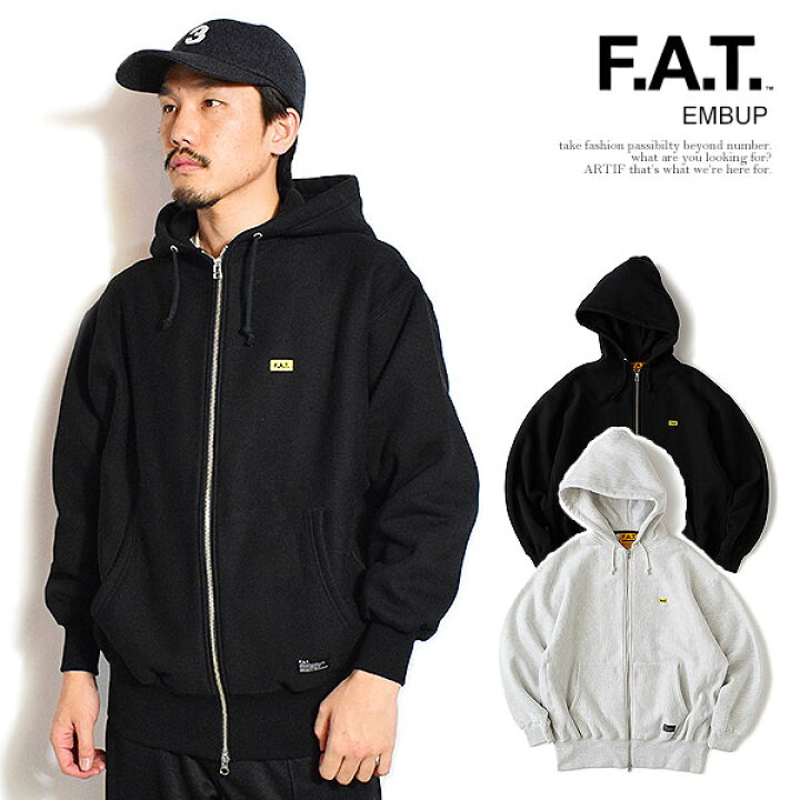 楽天市場】FAT エフエーティー EMBUP メンズ パーカー ジップパーカー 
