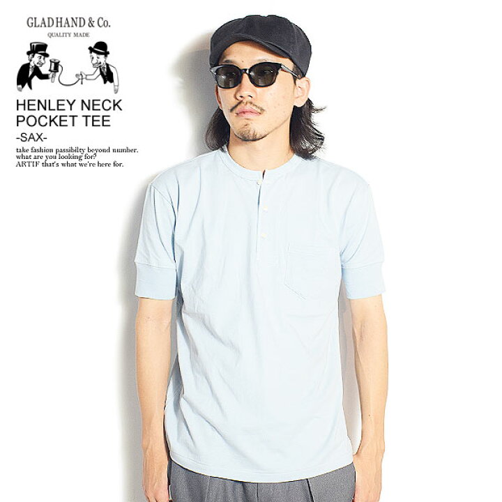 STANDARD HENRY POCKET L S T-SHIRTS BK GLAD HAND Tシャツ