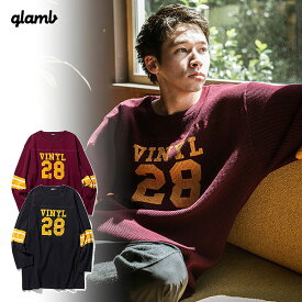 40％OFF SALE セール glamb グラム Vinyl club football knit メンズ バイナルクラブフットボールニット 送料無料 ストリート