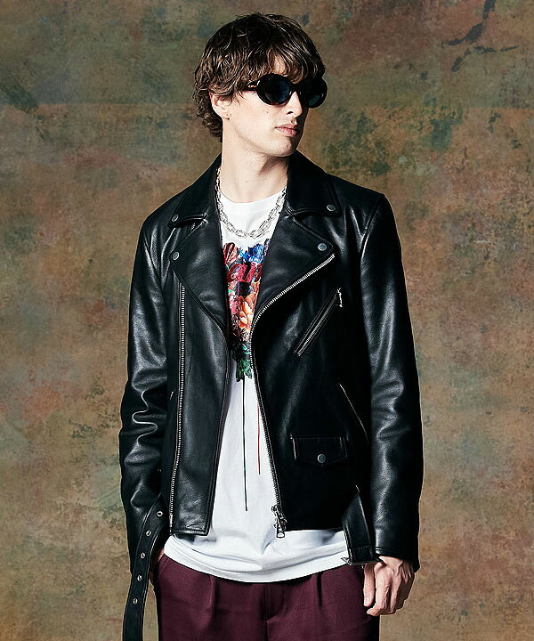 楽天市場】glamb グラム Calf Leather Riders Jacket カーフレザー 