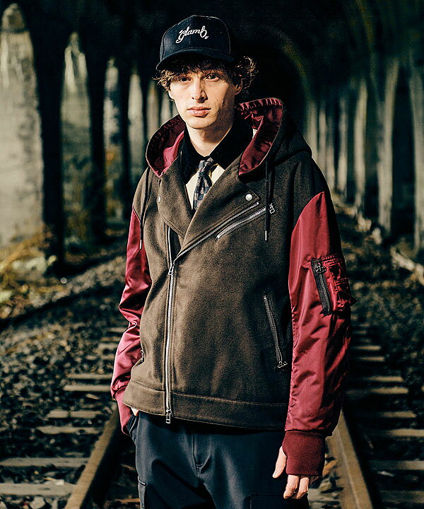 楽天市場】glamb グラム Combination Hood Riders Jacket 