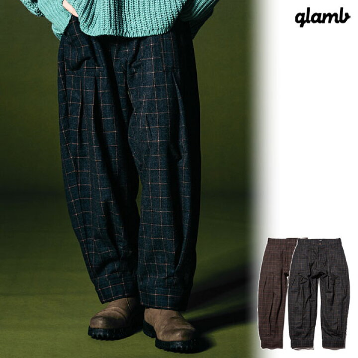 楽天市場】glamb グラム Windowpane Balloon Pants ウインドウ 