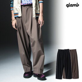 2024 春 先行予約 1月下旬〜2月上旬入荷予定 glamb グラム Four Tuck Baggy Slacks フォータックバギースラックス パンツ 送料無料 キャンセル不可