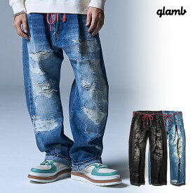 glamb グラム Heavy Damage Wide Denim グランジワイドデニム パンツ 送料無料