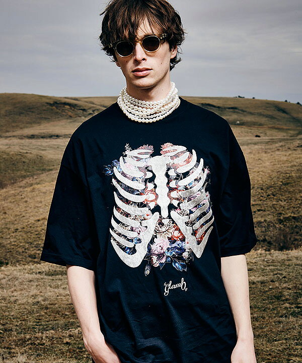 楽天市場】glamb グラム Skelton Flower T-Shirt スケルトンフラワーT 