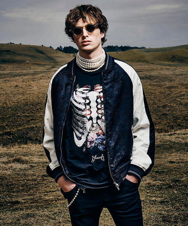 楽天市場】glamb グラム Skelton Flower T-Shirt スケルトンフラワーT 