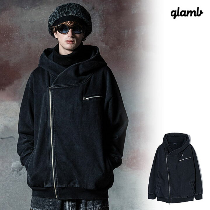 楽天市場】glamb グラム Riders Hoodie ライダースフーディ パーカー 