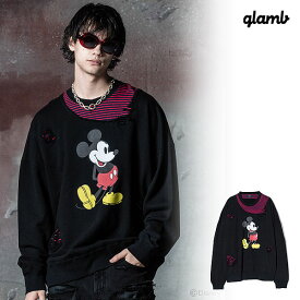 2024 秋 先行予約 9月下旬〜10月上旬入荷予定 glamb グラム Mickey Mouse Sweat ミッキーマウススウェット トレーナー 送料無料 キャンセル不可