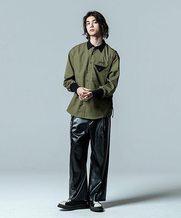楽天市場】glamb グラム Synth Leather Baggy Slacks シンセレザー 