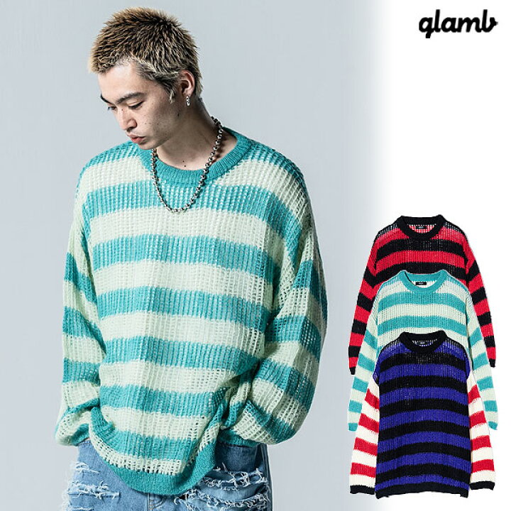 楽天市場】glamb グラム Mesh Border Knit メッシュボーダーニット 