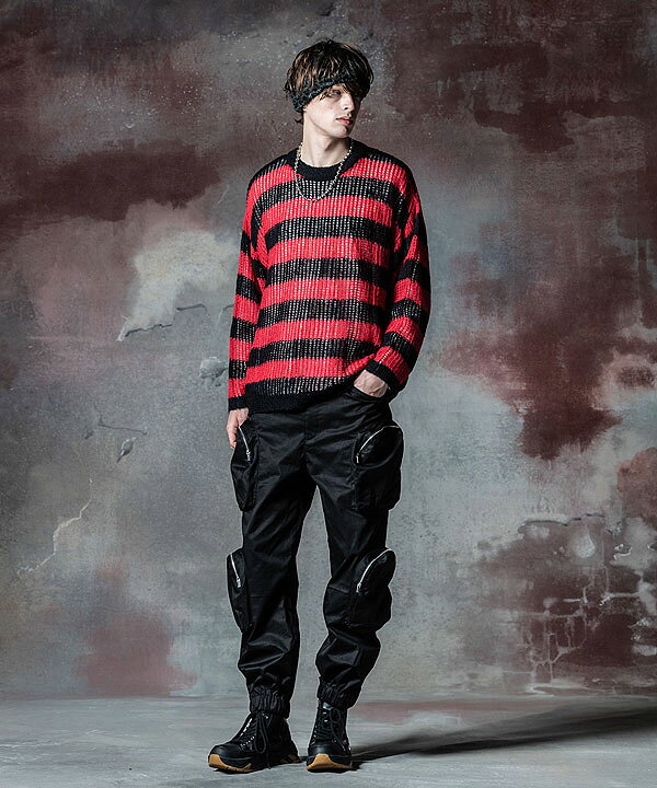 楽天市場】glamb グラム Mesh Border Knit メッシュボーダーニット 