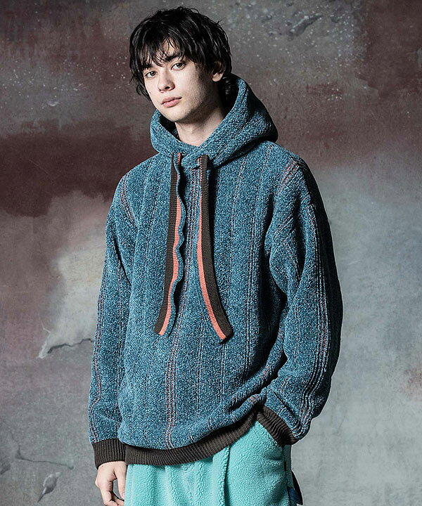 楽天市場】glamb グラム Striped Knit Hoodie ストライプニット 