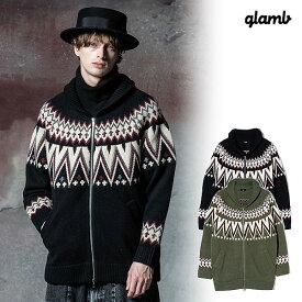 2024 秋 先行予約 9月上旬〜中旬入荷予定 glamb グラム Fair Isle Cross Knit フェアアイルクロスニット ニット 送料無料 キャンセル不可