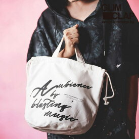 2024 春夏 3rd 先行予約 6月下旬〜7月上旬入荷予定 GLIMCLAP グリムクラップ Logo printed drawstring bag メンズ トートバッグ 送料無料 キャンセル不可