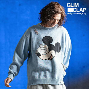 y 50%OFF SALE Z[zGLIMCLAP ONbv Jacquard cotton fabric sweater -Mickey Mouse- Y jbg  LZs