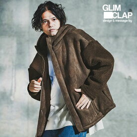 2025 秋冬 2nd 先行予約 11月上旬～中旬入荷予定 GLIMCLAP グリムクラップ Boa & Mouton Panel Hoodie Jacket メンズ ジャケット 送料無料 キャンセル不可