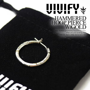 VIVIFY rrt@C HAMMERED HOOP PIERCE W/GOLD Y ANZT[ sAX t[vsAX Vo[ nhCh