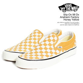 VANS バンズ Slip-On 98 Dx Anaheim Factory Honey Yellow メンズ スニーカー シューズ スリッポン 送料無料 ストリート