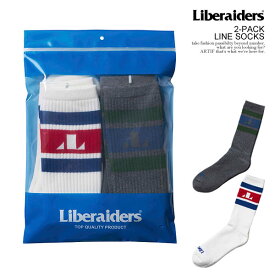 Liberaiders リベレイダース 2-PACK LINE SOCKS メンズ ソックス ハイソックス ラインソックス 2パック 2足入り ストリート