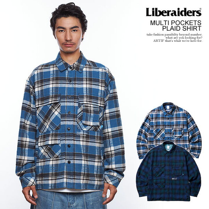 楽天市場】Liberaiders リベレイダース MULTI POCKETS PLAID SHIRT  
