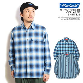 RADIALL ラディアル CHEV - REGULAR COLLARED SHIRT L/S radiall メンズ シャツ 長袖 チェック ストライプ 送料無料 ストリート