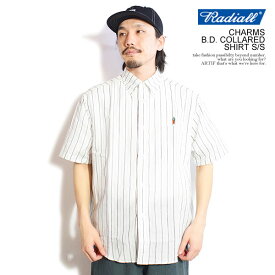 RADIALL ラディアル CHARMS - B.D. COLLARED SHIRT S/S radiall メンズ シャツ 半袖 ストライプ ボタンダウンシャツ 送料無料 ストリート