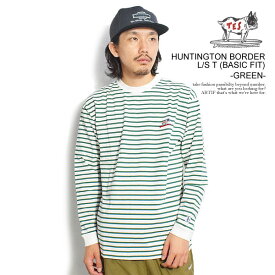 The Endless Summer エンドレスサマー HUNTINGTON BORDER L/S T (BASIC FIT) -GREEN- メンズ Tシャツ 長袖 ロンT ボーダー 送料無料 ストリート