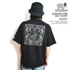 The Endless Summer エンドレスサマー TES BANDANA EMB BIG T-SHIRT -BLACK- メンズ Tシャツ 半袖 TES ビッグTシャツ 送料無料 ストリート