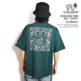 The Endless Summer エンドレスサマー TES BANDANA EMB BIG T-SHIRT -B.GREEN- メンズ Tシャツ 半袖 TES ビッグTシャツ 送料無料 ストリート