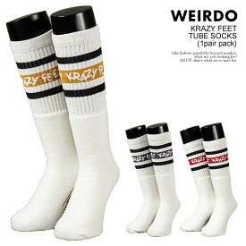 WEIRDO ウィアード KRAZY FEET - TUBE SOCKS (1pair pack) メンズ ソックス 靴下 ハイソックス ラインソックス ストリート
