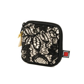 アクセサリーケース 携帯用 リングホルダー付きジュエリーポーチ クラシック・モノトーン 2WP-CM735 レース柄 黒 artisan artist