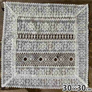 ハロウィンSALE【クーポンで10%OFF】 レース ドイリー レース布 レース生地 30×30cm 四角ドイリー トーションレース レース刺繍 Torsionlace トーションレース L1 ドイリー 花刺繍 ヨーロピアン おし
