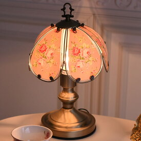 調光式 ランプ ベッドサイド テーブルランプ タッチセンサー アンティーク調 ロココ調 ランプシェード おしゃれ ヨーロピアン エレガント テーブルライト 薔薇のプリンセスランプ