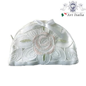 ハロウィンSALE【クーポンで10%OFF】 半円ポーチ レース フラワー バラ 薔薇 おしゃれ エレガント 【 メーカー直送 】