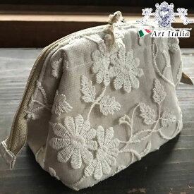 4/23まで【10％OFF】クーポン！ ボックスポーチ コットンフラワーシリーズ～Cotton Flower コットン フラワー 刺繍 チュールレース おしゃれ エレガント 【 メーカー直送 】