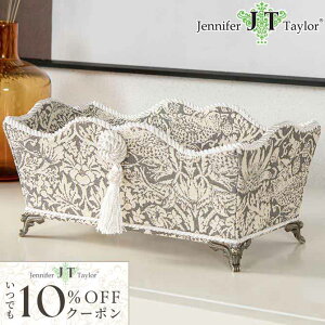 10%OFFクーポン配布! Jennifer Taylor いちご泥棒 グレー ジェニファーテイラー 脚付小物入れ Strawberry Thief-GR ロココ調 アンティーク調 ヨーロピアン 小物入れ