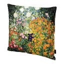 【決算SALE！クーポンで10%OFF】 クッション クッションカバー 45×45cm おしゃれ アンティーク 北欧 かわいい 可愛い 花 名画クッションカバー(クリムト「フラワーガーデン」)