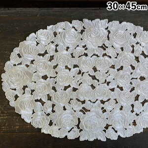 匈ZyN[|968~OFFz [X e[uZ^[ 30×45cm ȉ~ e[u [X z [Xn R[hhJ [XhJ Jbg[N all embroidery white I[GuC_[ zCg L3 