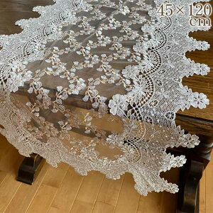 �y1,496�~OFF�N�[�|����12/25�܂Łz ���[�X �t�@�u���b�N �e�[�u�����l�� �e�[�u���Z���^�[ 45×120cm rose the flrur ���[�Y�e�t���[�� ���R�R�� �A���e�B�[�N�� ���[���s�A��