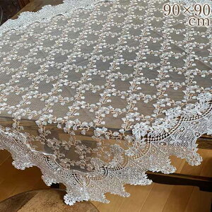 �s���Z��15%OFF�N�[�|���t ���[�X �t�@�u���b�N �e�[�u�����l�� �e�[�u���N���X 90×90cm rose the flrur ���[�Y�e�t���[�� ���R�R�� �A���e�B�[�N�� ���[���s�A��