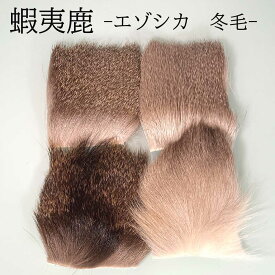 【イチバの日10%オフクーポン】エゾシカ 冬毛 マテリアル 8×8cm フライ 蝦夷鹿 北海道産 エルクヘア フライマテリアル ドライフライ ストリーマー ニンフ カディス