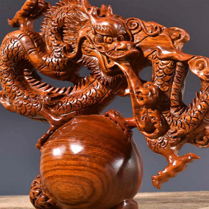 楽天市場】龍神 雲龍 雲 黒壇 花梨 彫刻 如意宝珠 商売繁盛 心願成就  
