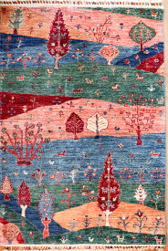 子供部屋にもぴったり！かわいい トルコ絨毯 伝統職人 100％手織り 99cm×144cm
