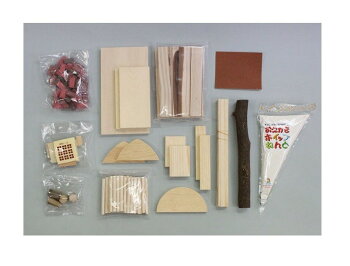 楽天市場 木と粘土で作る 隠れ家 ログキャビン 工作 木 工作キット 手作り 作品 粘土 家 画材 ものづくりのアートロコ