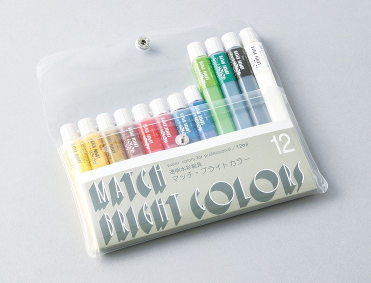 水彩画をたのしもう メール便可 マッチ 素敵でユニークな ブライトカラー 12色セット 絵画 透明 最大61%OFFクーポン えのぐ 水彩画 絵具 水彩