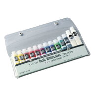 [ メール便可 ] マッチ ベイシックカラー 透明水彩絵の具 12色 13本セット 10mL 【 入学 入園 水性 絵具 …