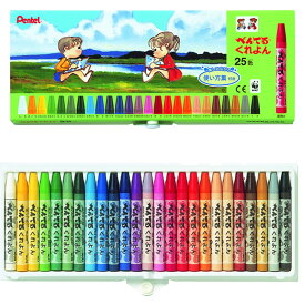 [ メール便可 ] ぺんてる ぺんてるくれよん 25色セット PTCR-25 Pentel 【 クレヨン 入学 入園 ギフト プレゼント 入学祝い 入園祝い 小学校 幼稚園 保育園 】