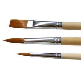 [ メール便可 ] アクリル画 筆セット ACT 短軸 ナイロン筆 3本組 【 アクト 油絵 アクリル画 3本セット 筆 ナイロン毛 】